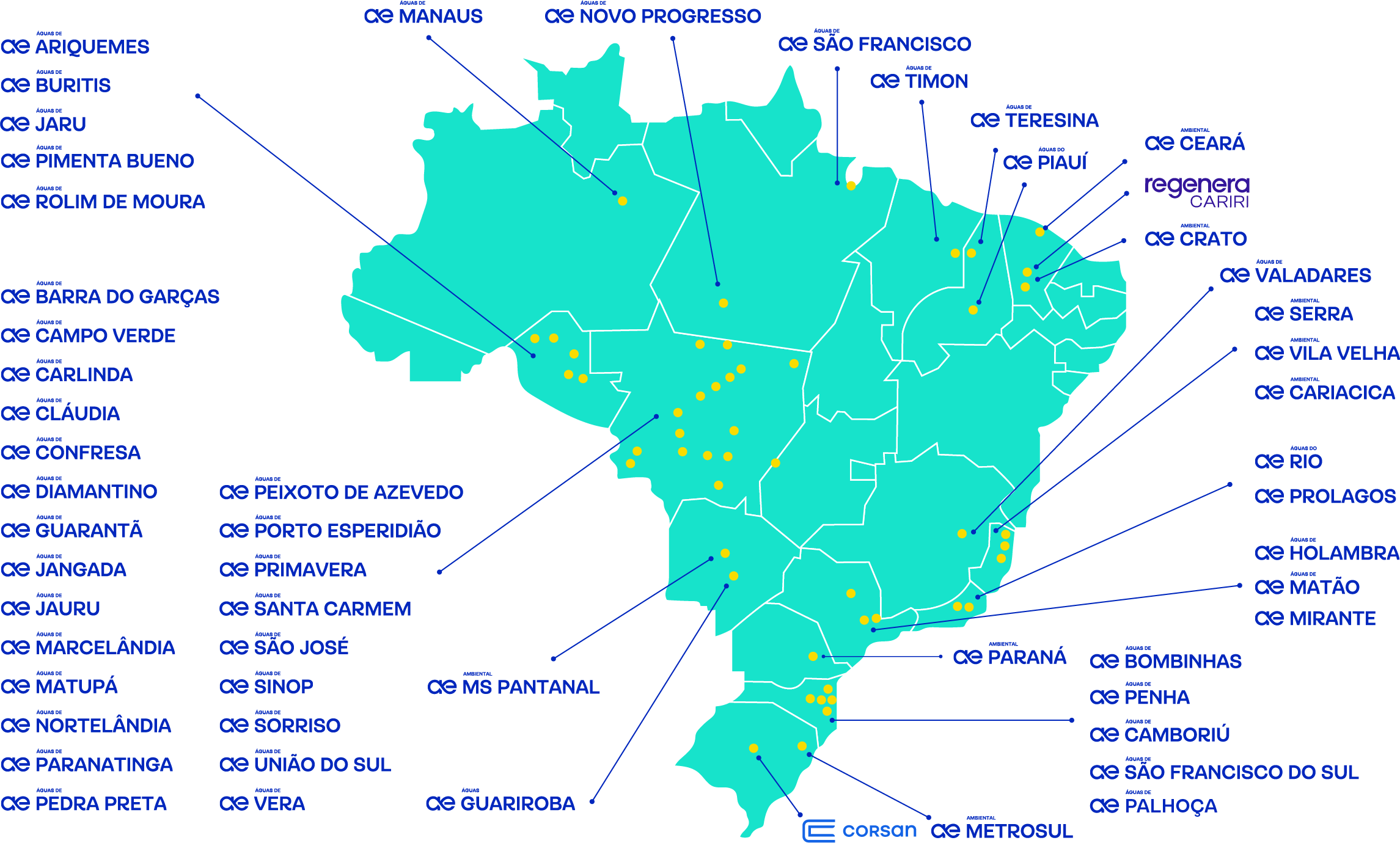 Imagem do Mapa de Atuação da Aegea